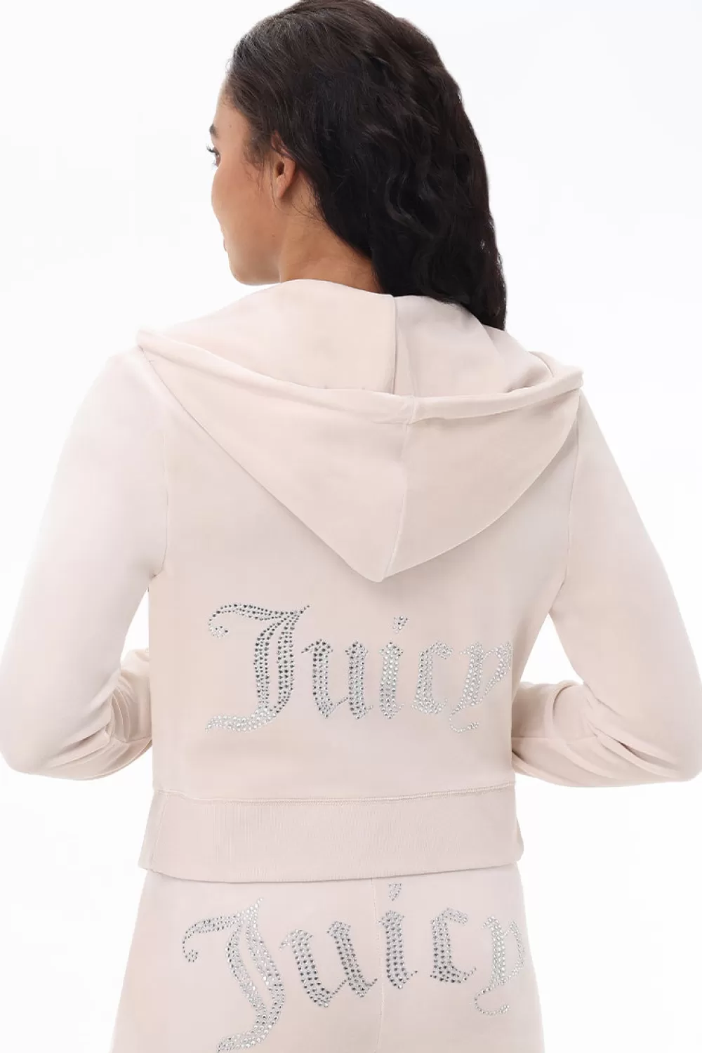 Track Tops | Track Tops-Juicy Couture OG Big Bling Velour Hoodie Crystal