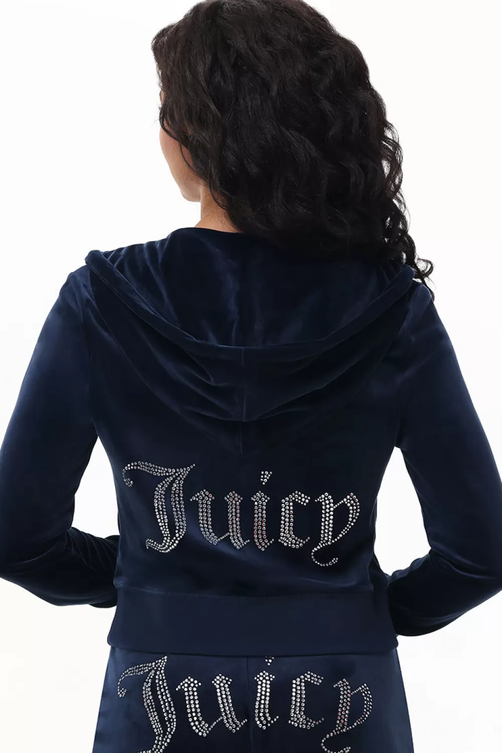 Track Tops | Track Tops-Juicy Couture OG Big Bling Velour Hoodie RegalBlue