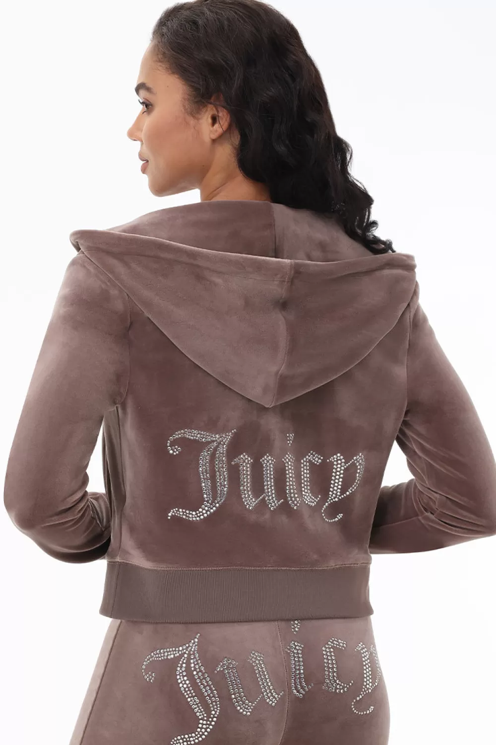 Track Tops | Track Tops-Juicy Couture OG Big Bling Velour Hoodie Pewter