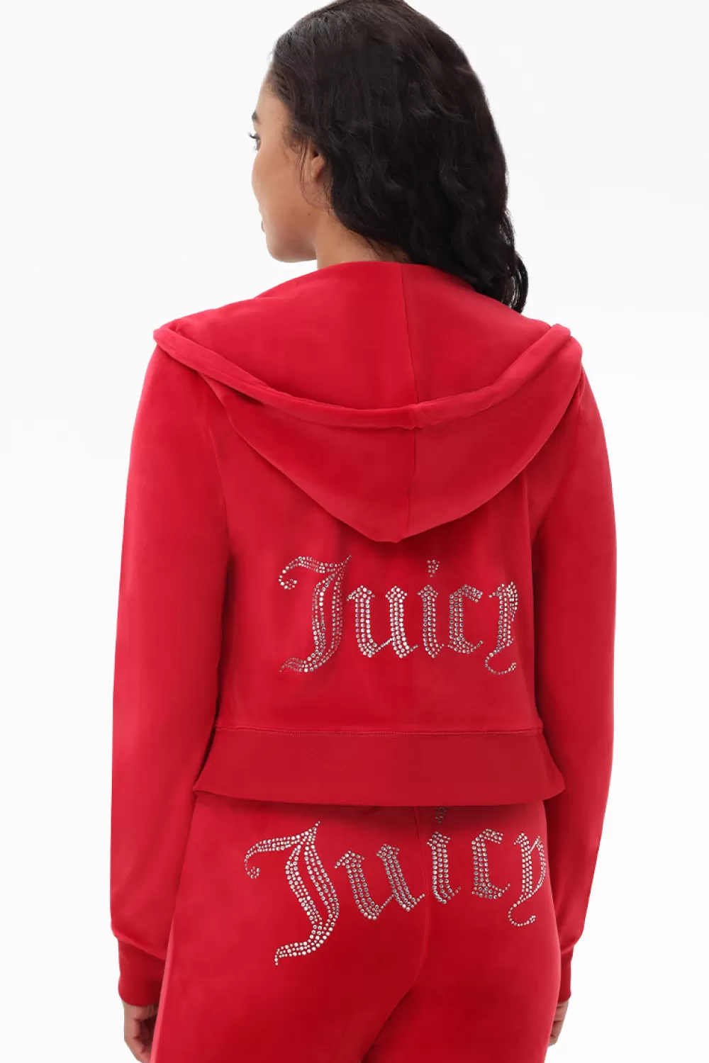 Track Tops | Track Tops-Juicy Couture OG Big Bling Velour Hoodie CocoRed