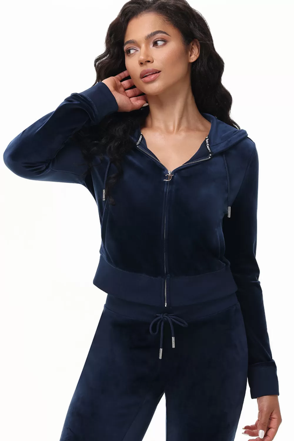 Track Tops | Track Tops-Juicy Couture OG Big Bling Velour Hoodie RegalBlue