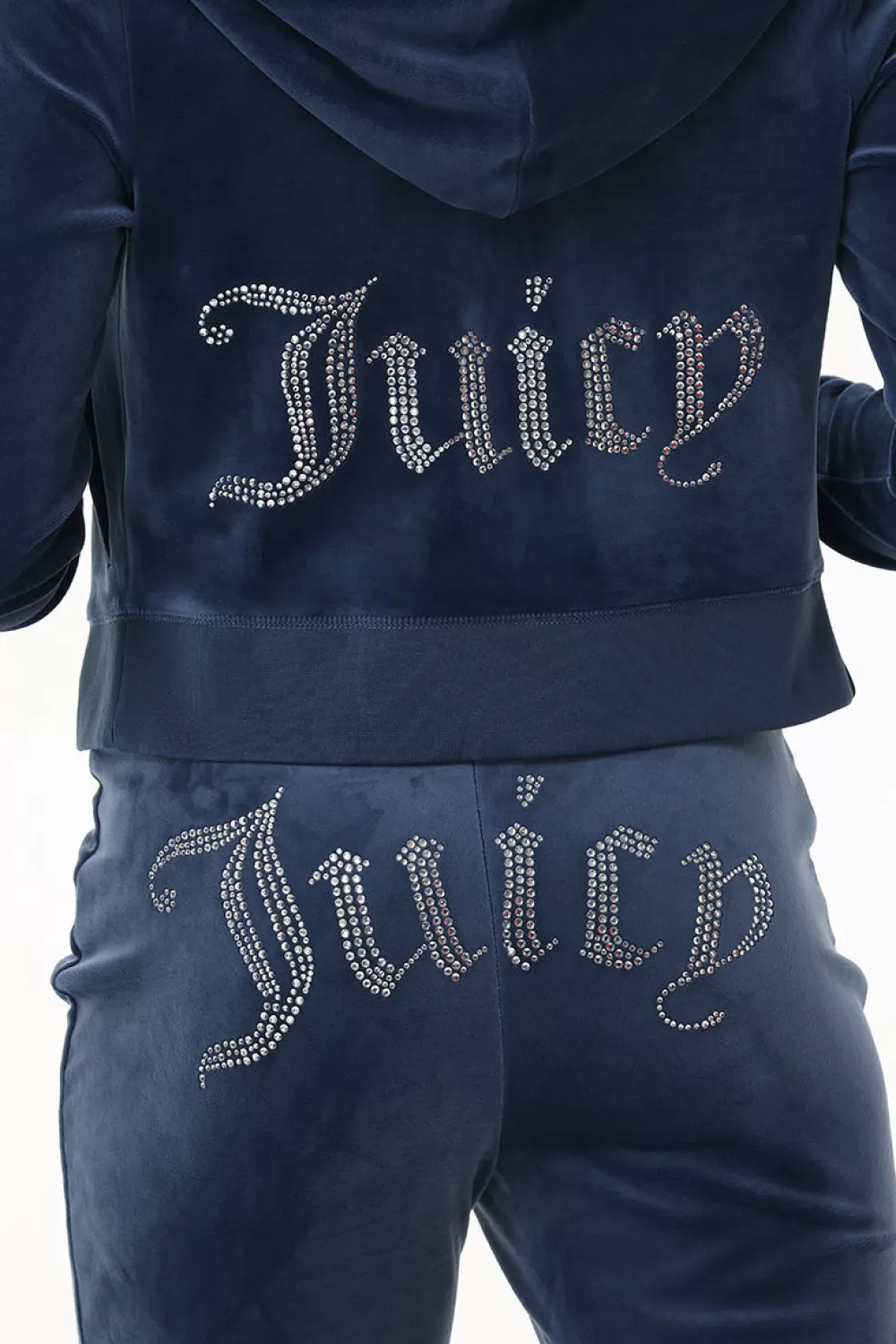 Track Tops | Track Tops-Juicy Couture OG Big Bling Velour Hoodie MidnightSea