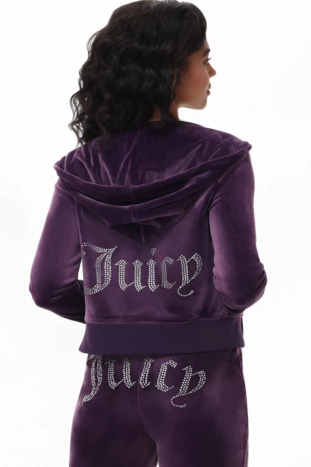 Track Tops | Track Tops-Juicy Couture OG Big Bling Velour Hoodie Plum