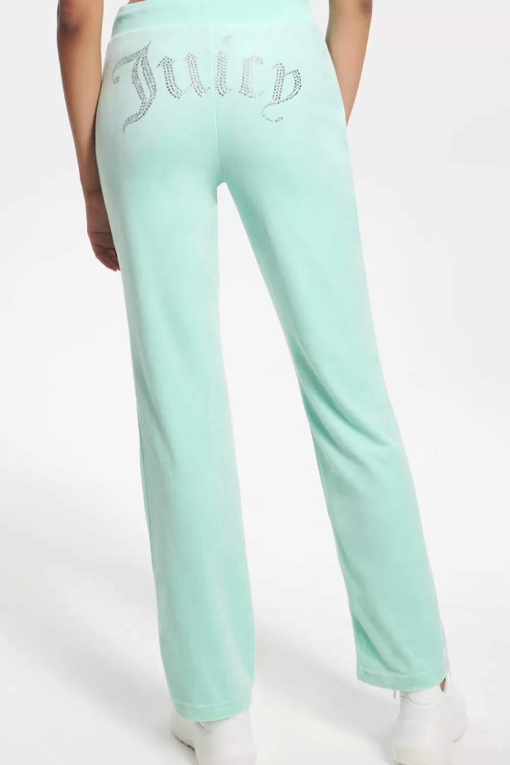 Track Bottoms | Bling Sets-Juicy Couture OG Big Bling Velour Track Pants TintOfMint