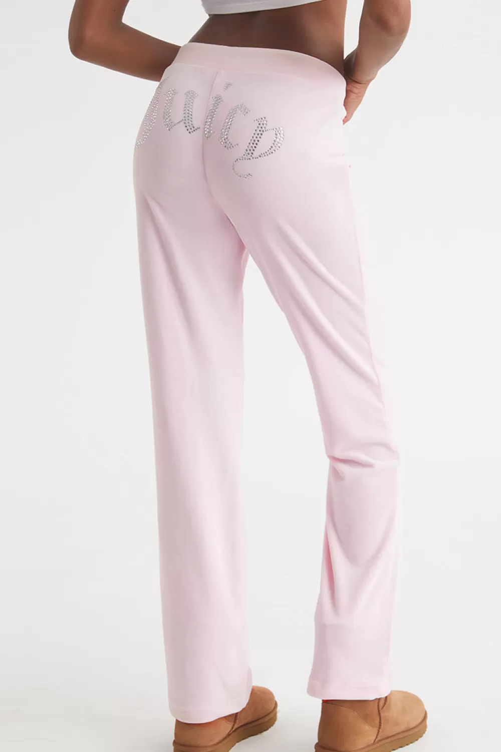 Track Bottoms | Bling Sets-Juicy Couture OG Big Bling Velour Track Pants SoftGlow