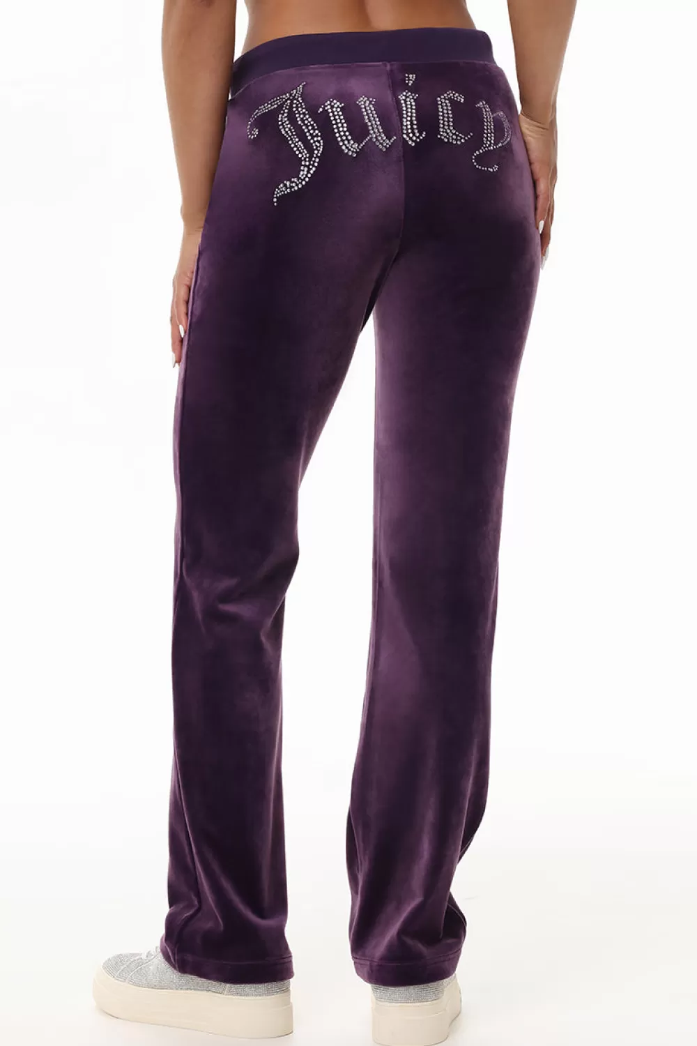 Track Bottoms | Bling Sets-Juicy Couture OG Big Bling Velour Track Pants Plum