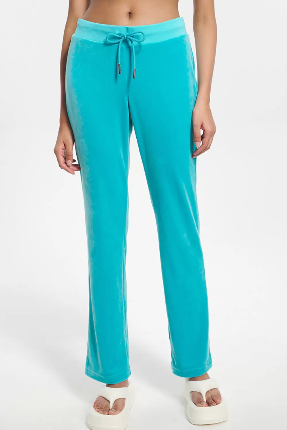 Track Bottoms | Bling Sets-Juicy Couture OG Big Bling Velour Track Pants BlueCrush