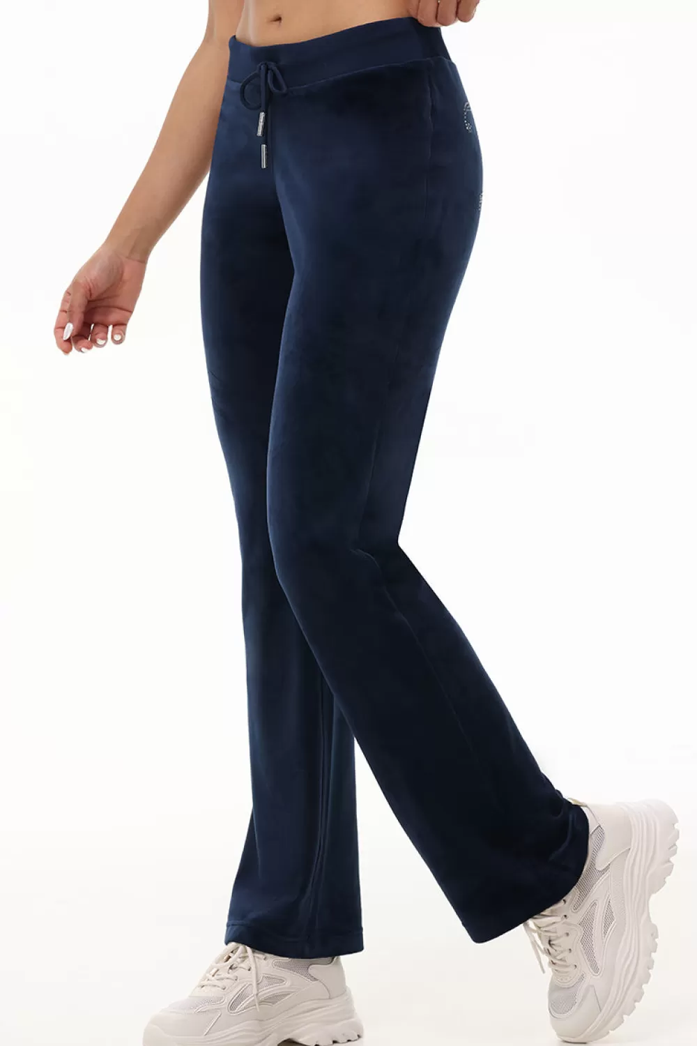 Track Bottoms | Bling Sets-Juicy Couture OG Big Bling Velour Track Pants RegalBlue