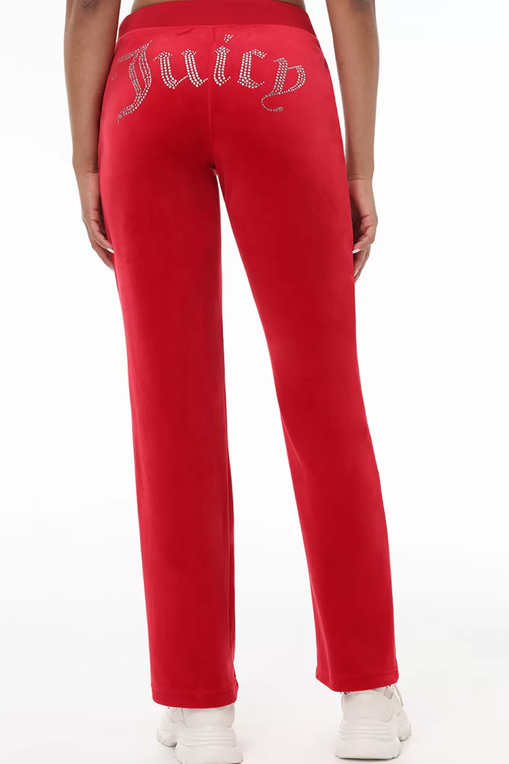 Track Bottoms | Bling Sets-Juicy Couture OG Big Bling Velour Track Pants CocoRed