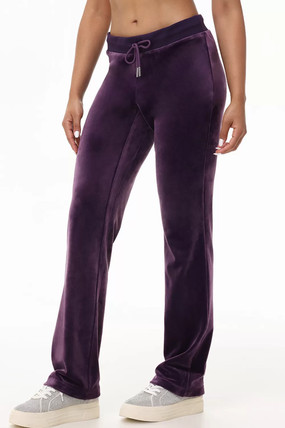 Track Bottoms | Bling Sets-Juicy Couture OG Big Bling Velour Track Pants Plum