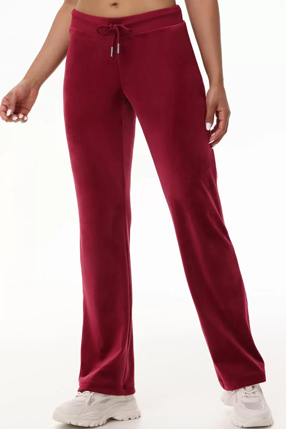 Track Bottoms | Bling Sets-Juicy Couture OG Big Bling Velour Track Pants DarkCrimson