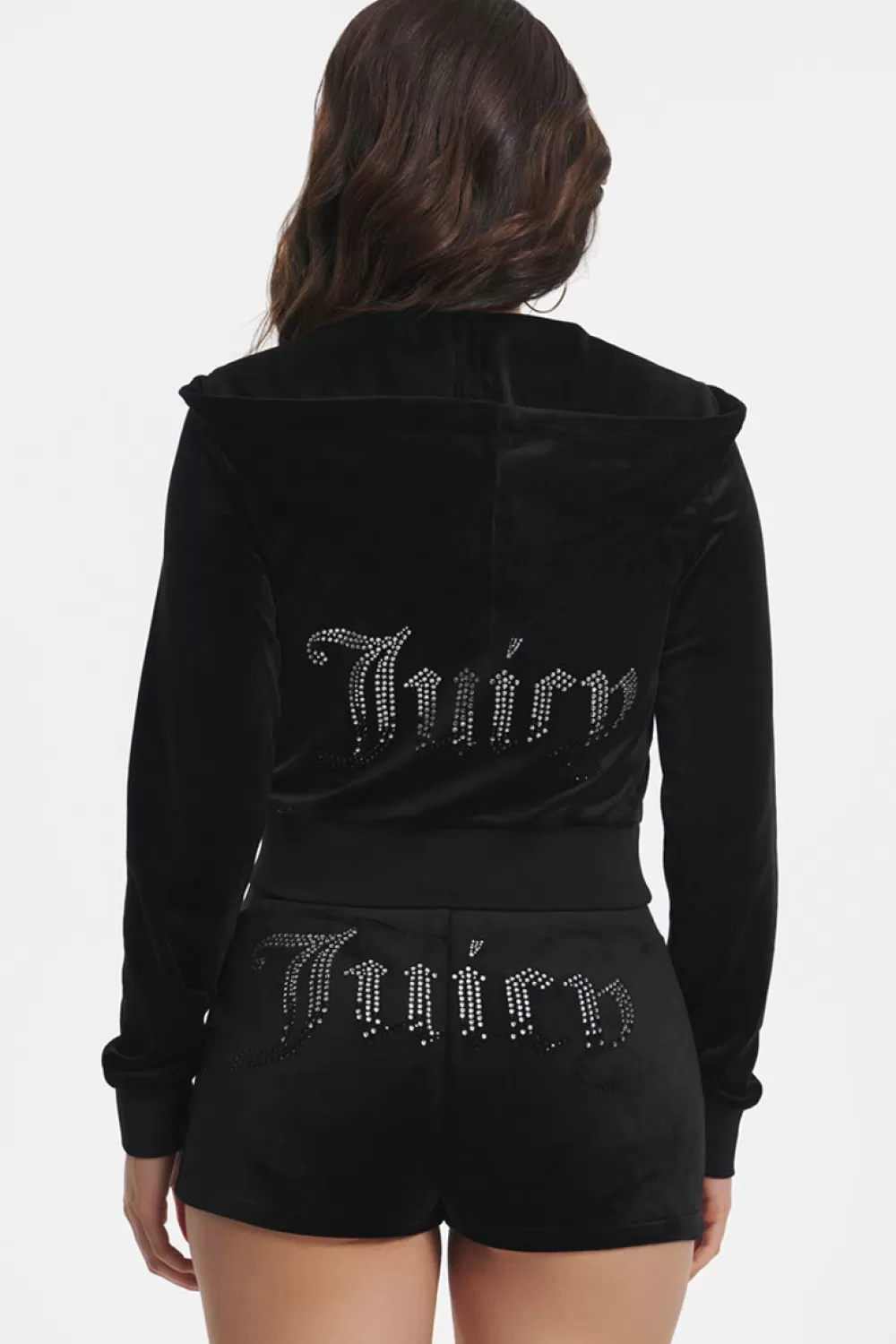 Track Tops | Track Tops-Juicy Couture Ombre Big Bling Velour Hoodie Liquorice