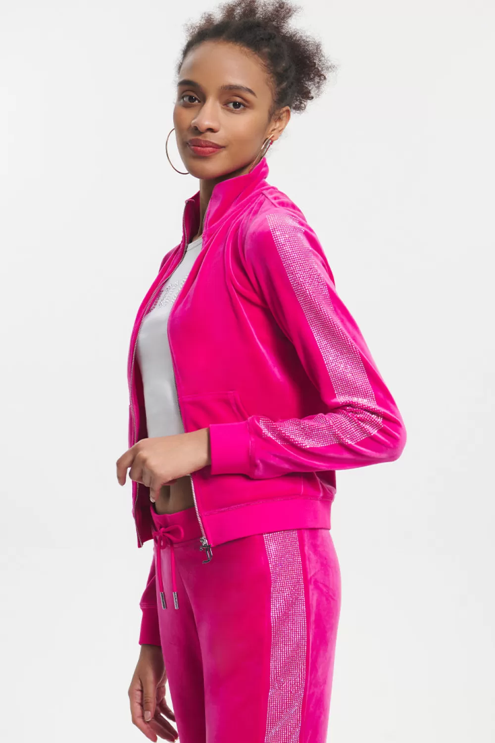 Track Tops | Track Tops-Juicy Couture Ombre Bling Cropped Velour Track Jacket FreeLove