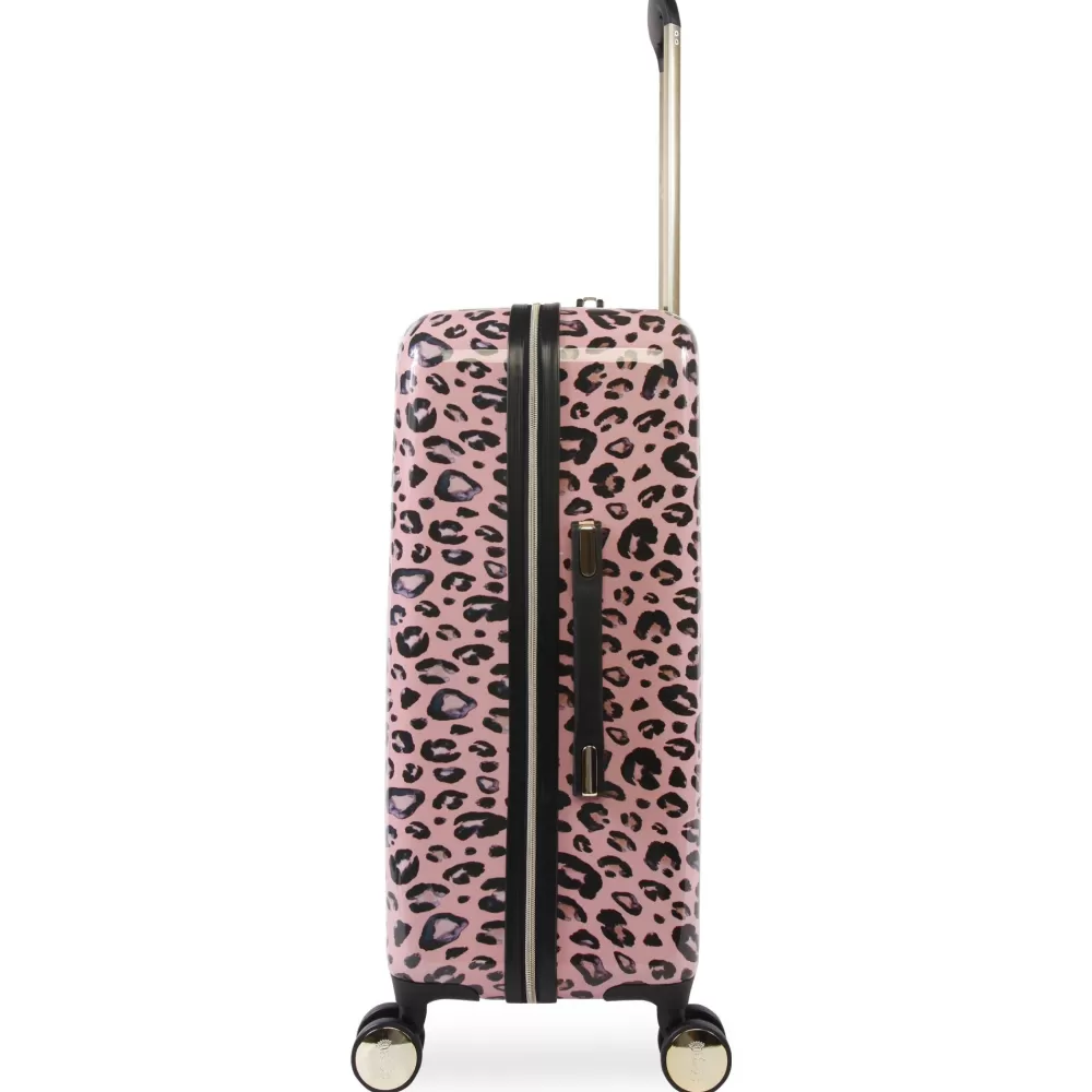 Luggage Sets-Juicy Couture 3-Piece Hardside Spinner Luggage Set PinkLeopard