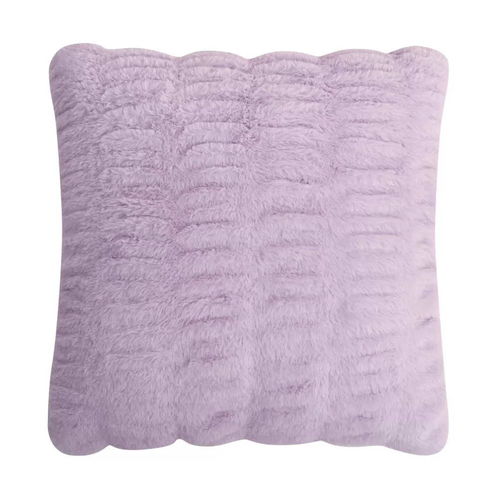 Throw Pillows-Juicy Couture Pleated Faux Fur Decorative Pillow OrchidPetal