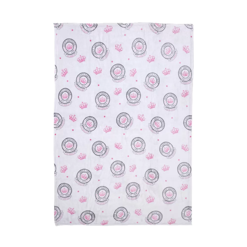 Throw Blankets-Juicy Couture Plush Throw Blanket GreyJuicyEmblem