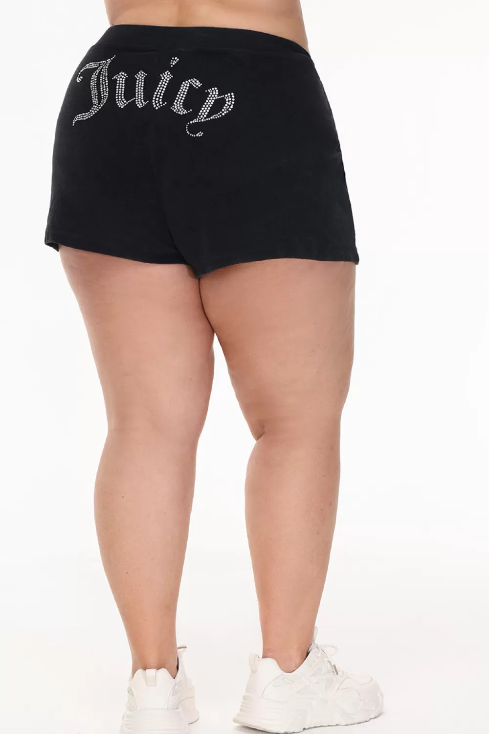 Track Bottoms | Bling Sets-Juicy Couture Plus-Size Big Bling Towel Terry Shorts Liquorice