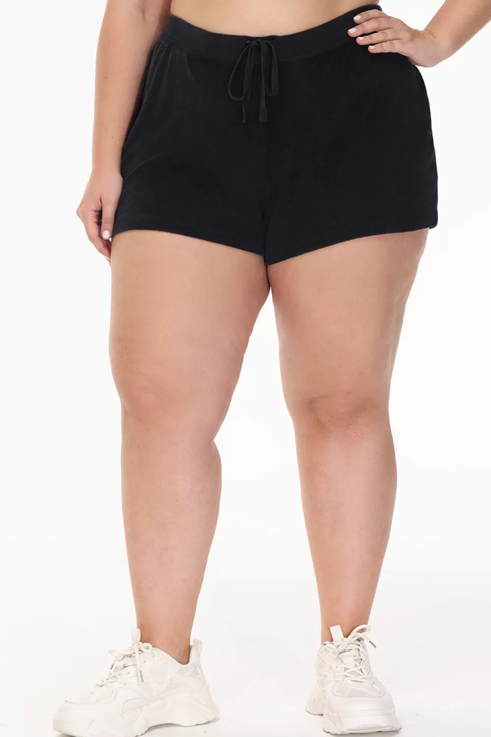 Track Bottoms | Bling Sets-Juicy Couture Plus-Size Big Bling Towel Terry Shorts Liquorice