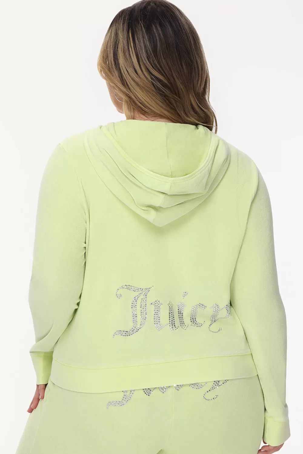 Track Tops | Track Tops-Juicy Couture Plus-Size Big Bling Towel Terry Zip Hoodie Pear