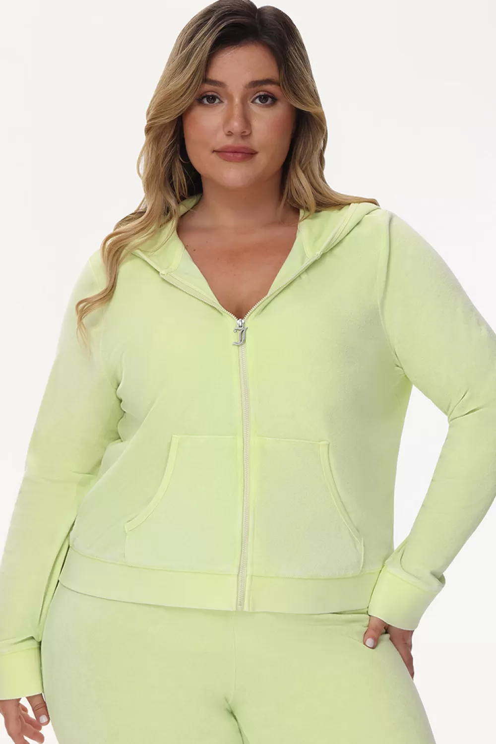 Track Tops | Track Tops-Juicy Couture Plus-Size Big Bling Towel Terry Zip Hoodie Pear