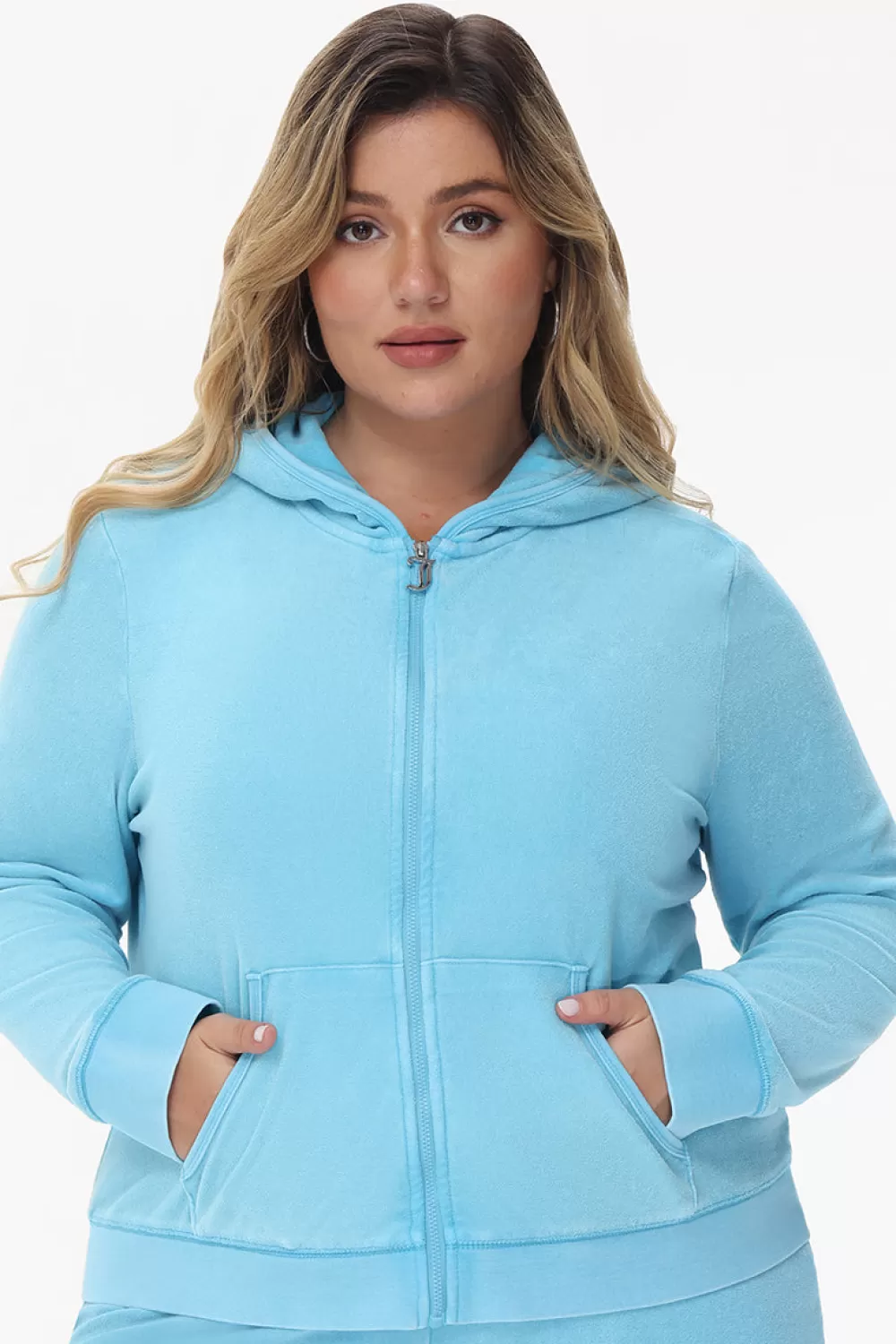 Track Tops | Track Tops-Juicy Couture Plus-Size Big Bling Towel Terry Zip Hoodie Wave