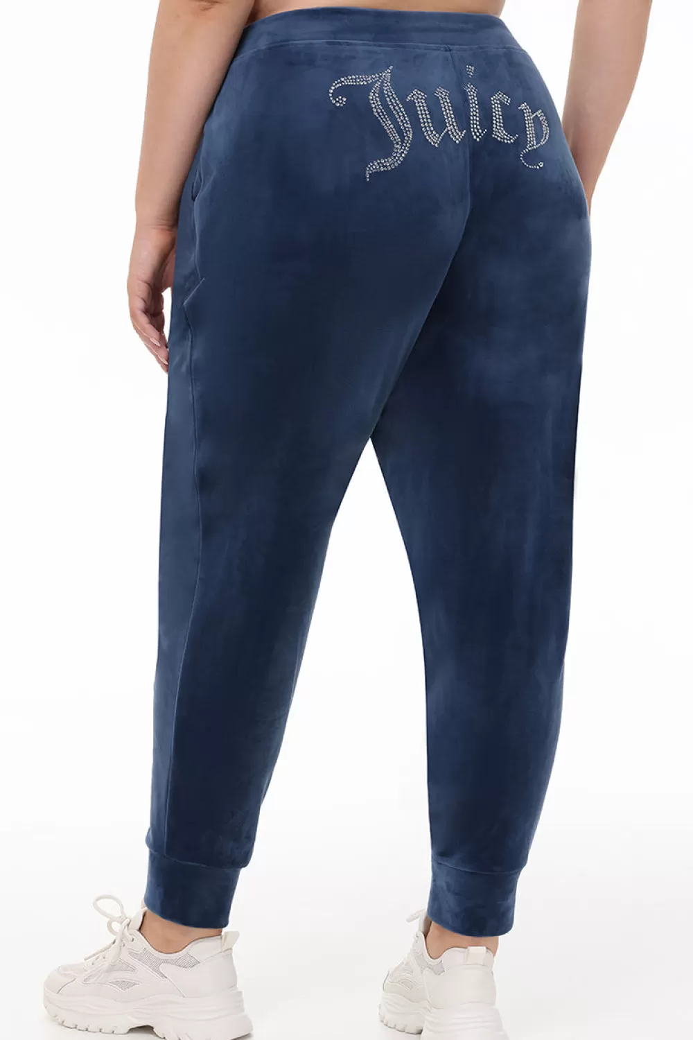 Track Bottoms | Bling Sets-Juicy Couture Plus-Size Big Bling Velour Jogger MidnightSea