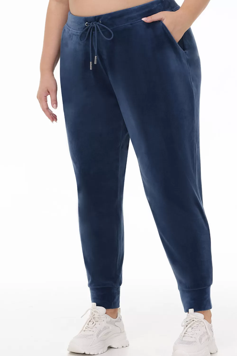 Track Bottoms | Bling Sets-Juicy Couture Plus-Size Big Bling Velour Jogger MidnightSea