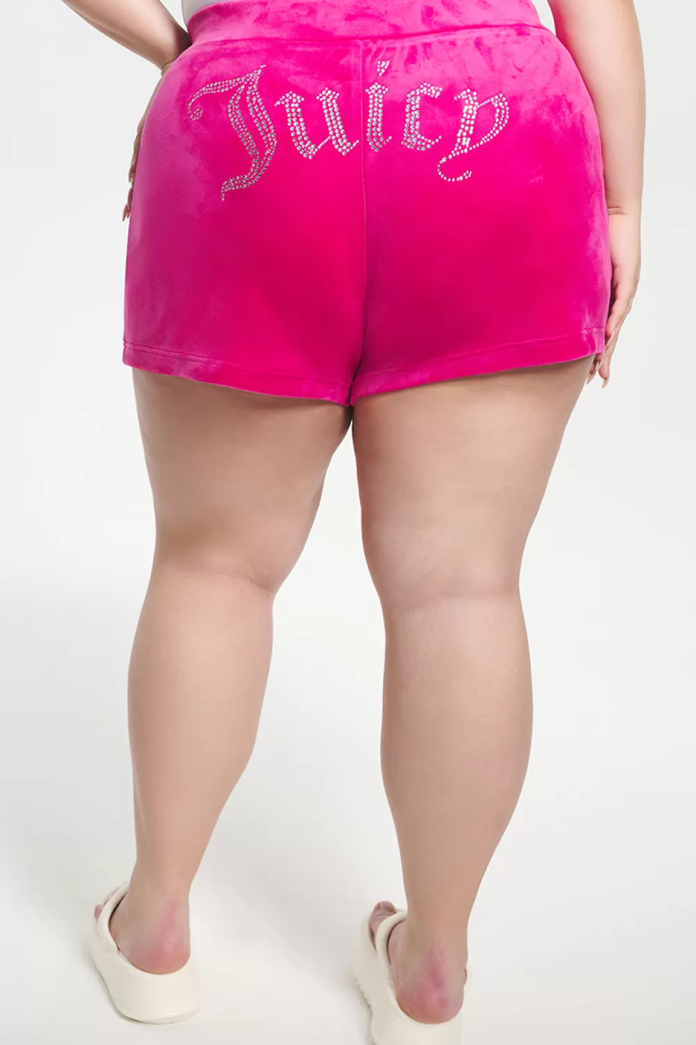 Track Bottoms | Bling Sets-Juicy Couture Plus-Size Big Bling Velour Shorts FreeLove