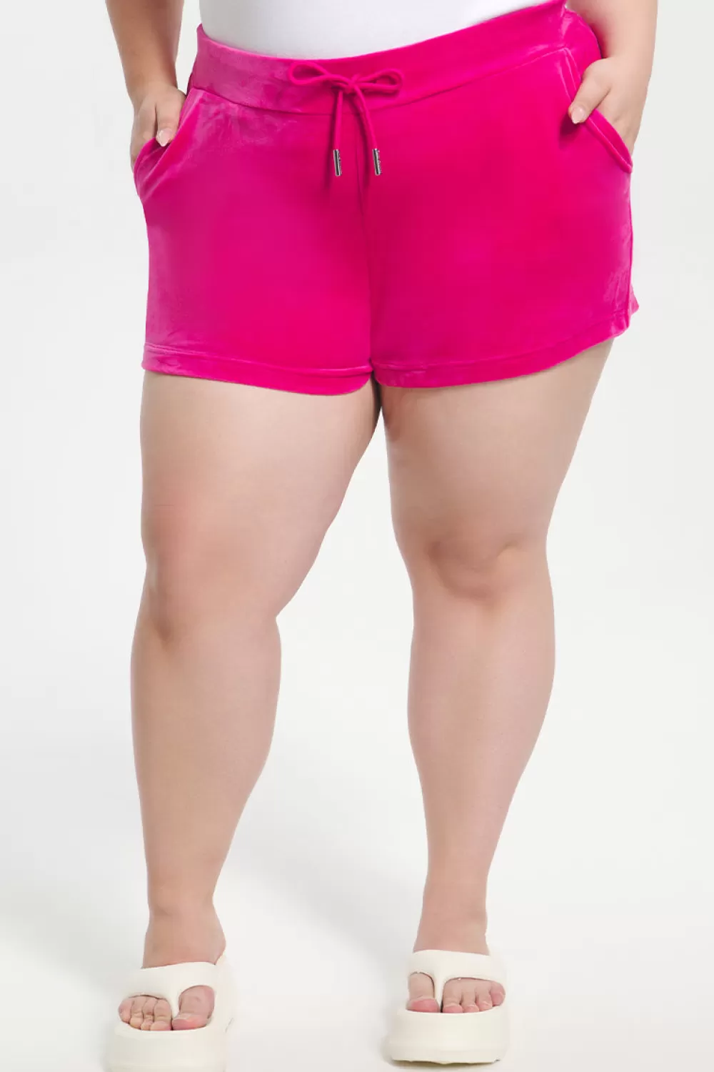 Track Bottoms | Bling Sets-Juicy Couture Plus-Size Big Bling Velour Shorts FreeLove