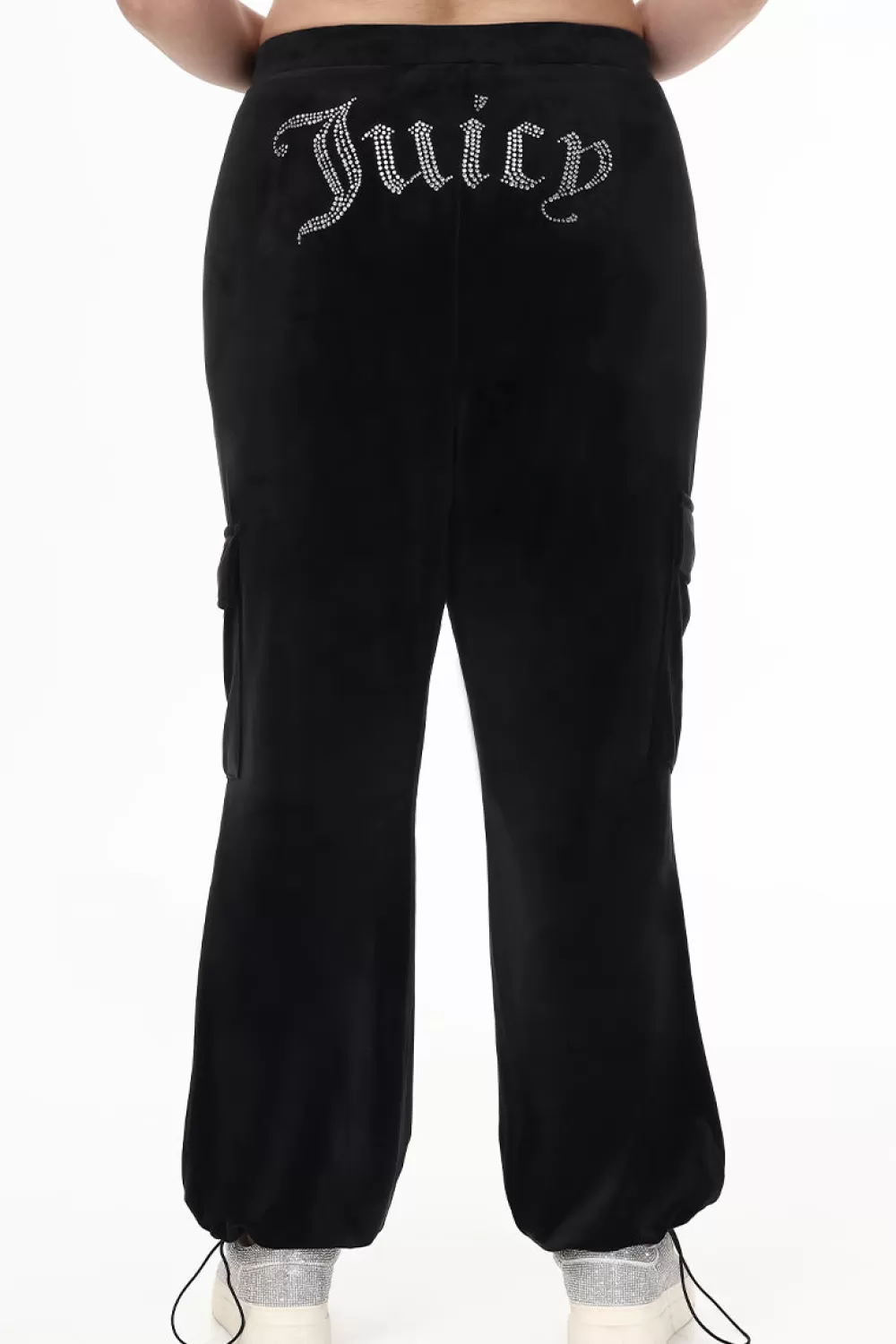 Track Bottoms | Bling Sets-Juicy Couture Plus-Size Bling Velour Cargo Pant Liquorice