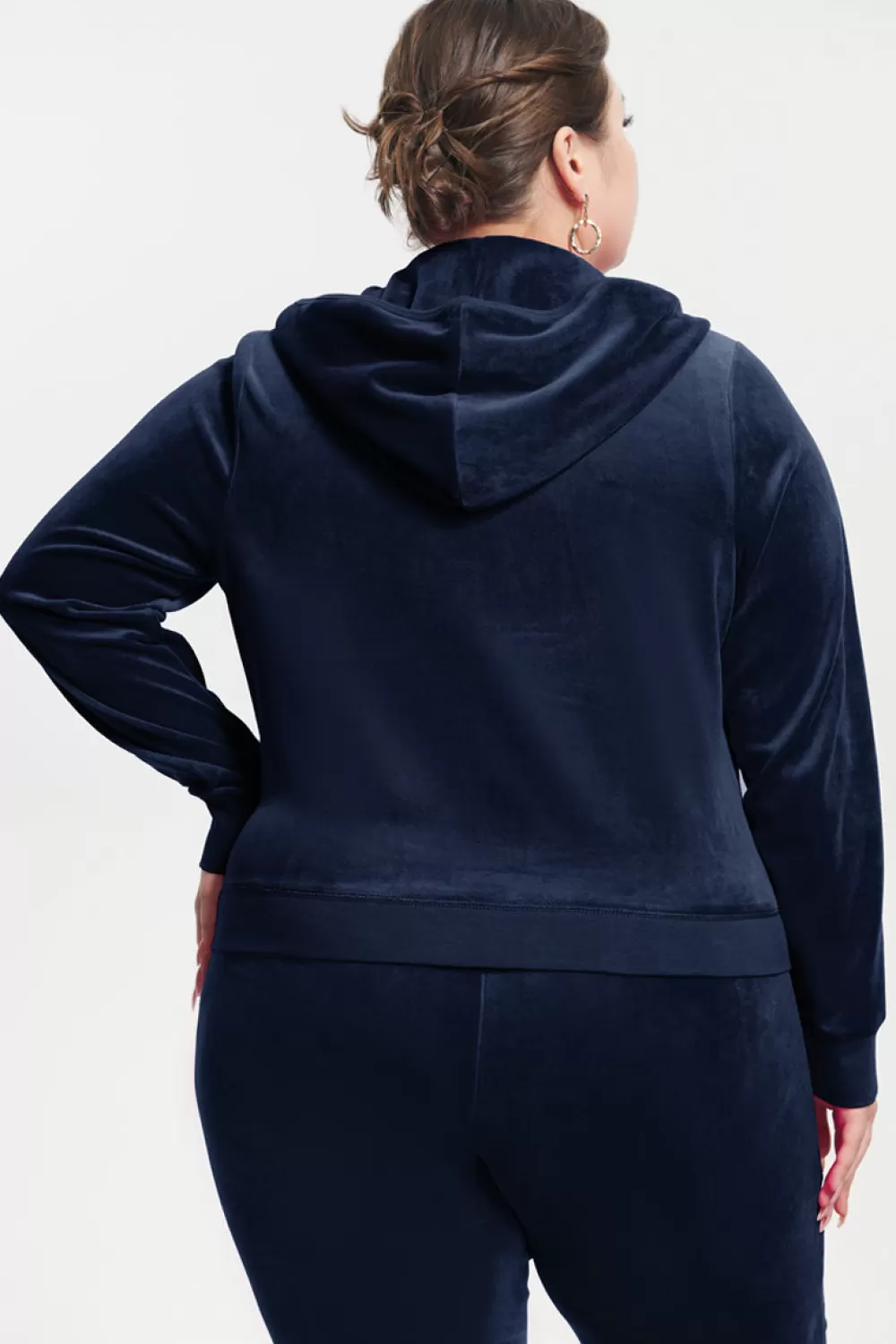 Track Tops | Track Tops-Juicy Couture Plus-Size Classic Cotton Velour Hoodie RegalBlue