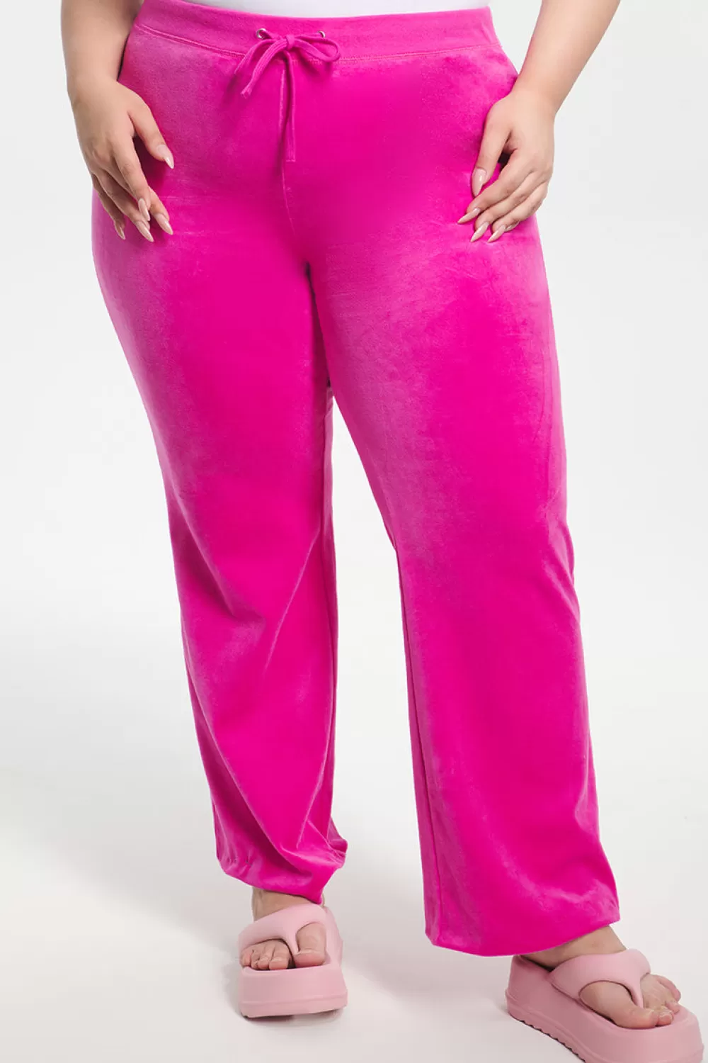 Track Bottoms | Track Pants-Juicy Couture Plus-Size Classic Cotton Velour Track Pants FreeLove