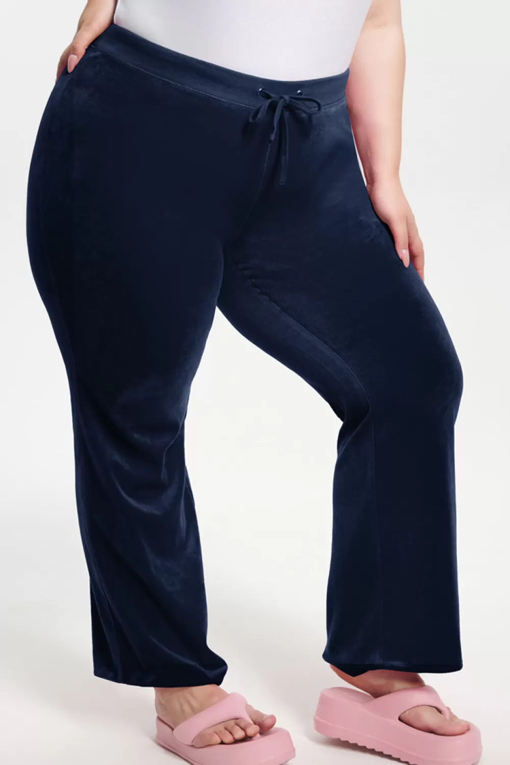 Track Bottoms | Track Pants-Juicy Couture Plus-Size Classic Cotton Velour Track Pants RegalBlue