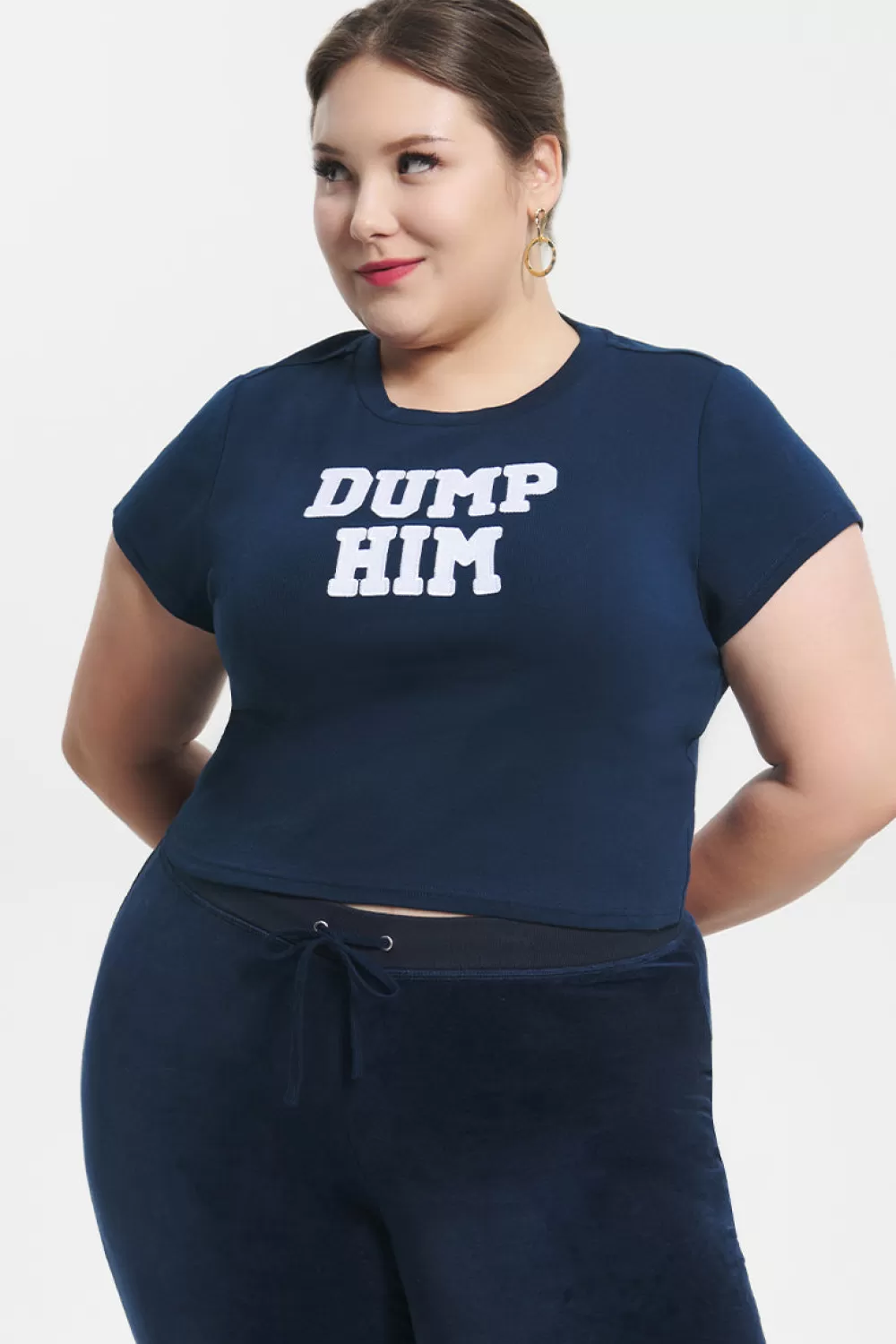 Tees & Tops | Plus-Size-Juicy Couture Plus-Size Dump Him Baby Tee RegalBlue