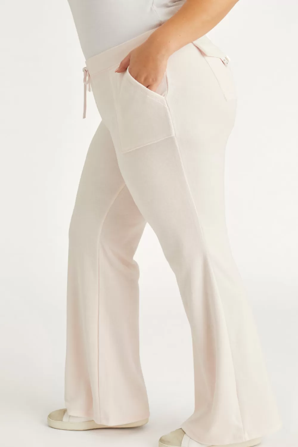 Track Bottoms | Track Pants-Juicy Couture Plus-Size Hollywood Snap Pocket Cotton Velour Track Pants SoftGlow