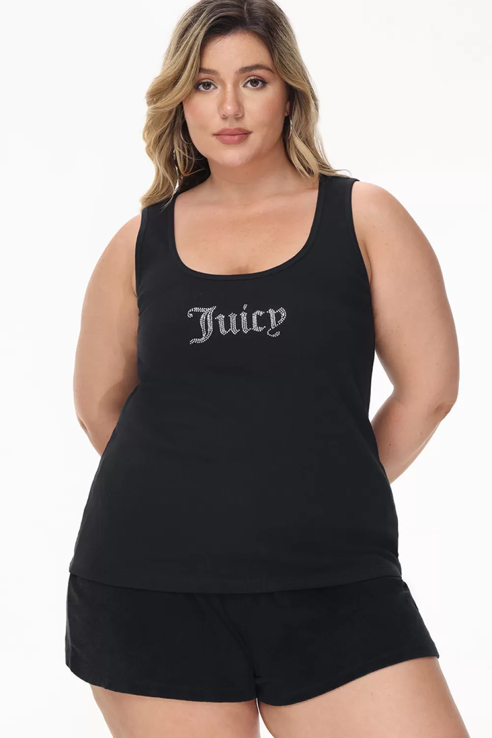 Tees & Tops | Plus-Size-Juicy Couture Plus-Size Long Bling Tank Top Liquorice