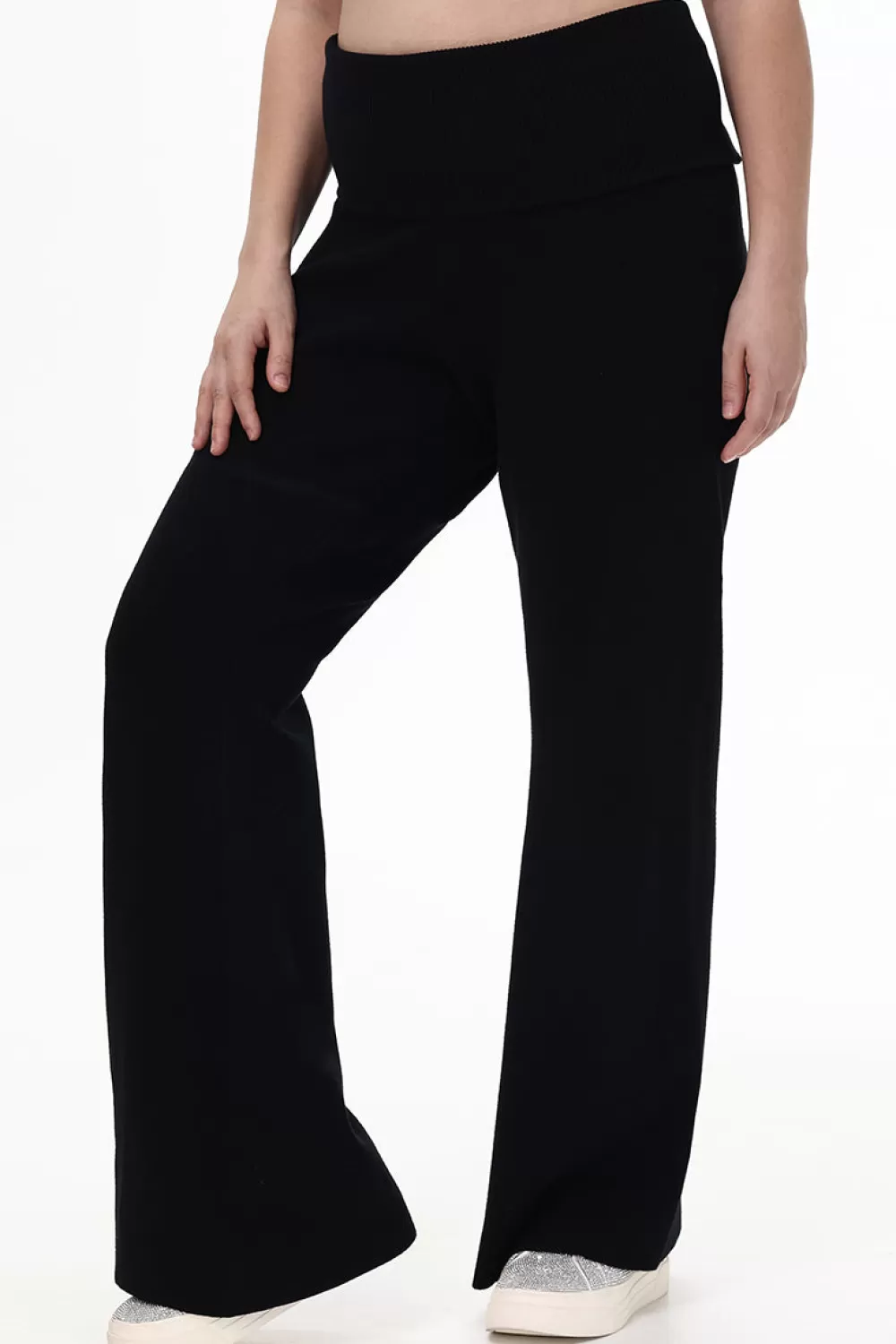 Plus-Size-Juicy Couture Plus-Size Low Rise Knit Flare Pants Liquorice