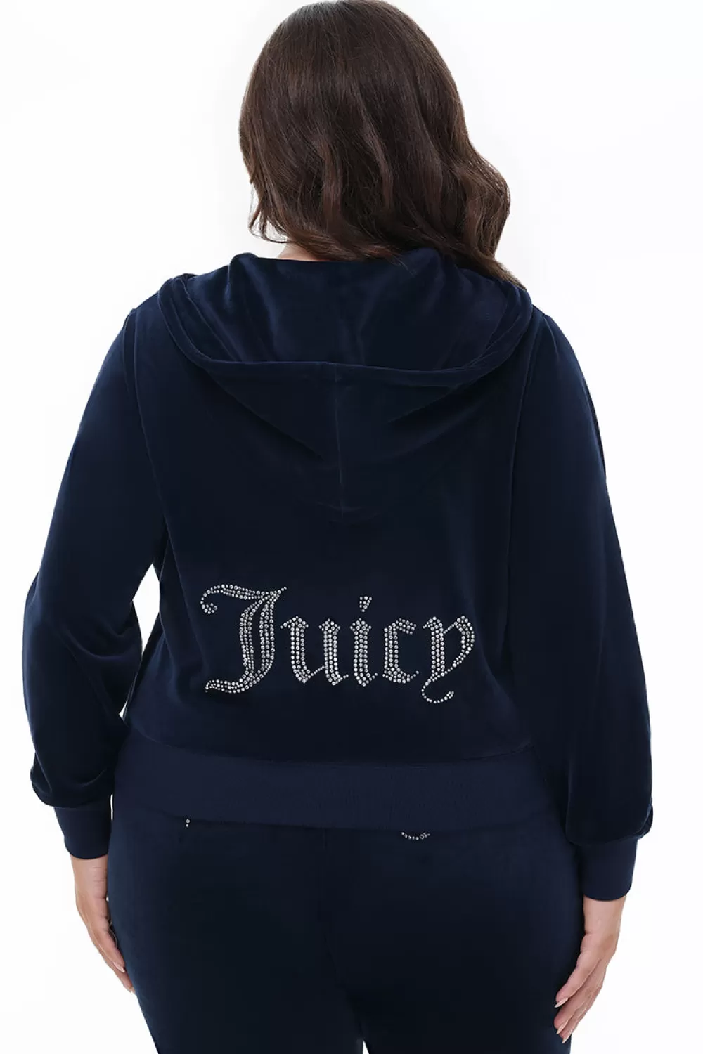 Track Tops | Track Tops-Juicy Couture Plus-Size OG Big Bling Velour Hoodie RegalBlue