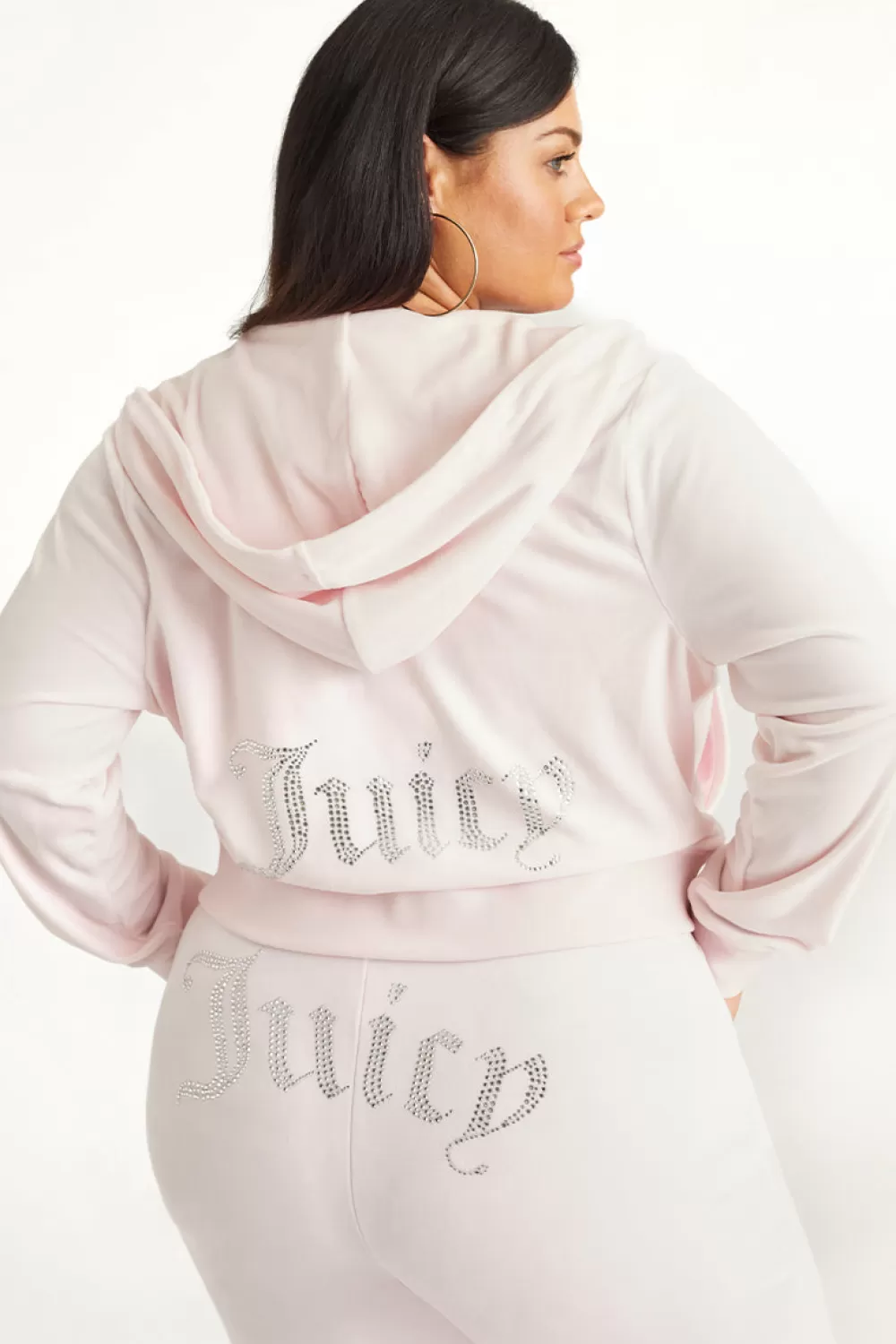 Track Tops | Track Tops-Juicy Couture Plus-Size OG Big Bling Velour Hoodie SoftGlow