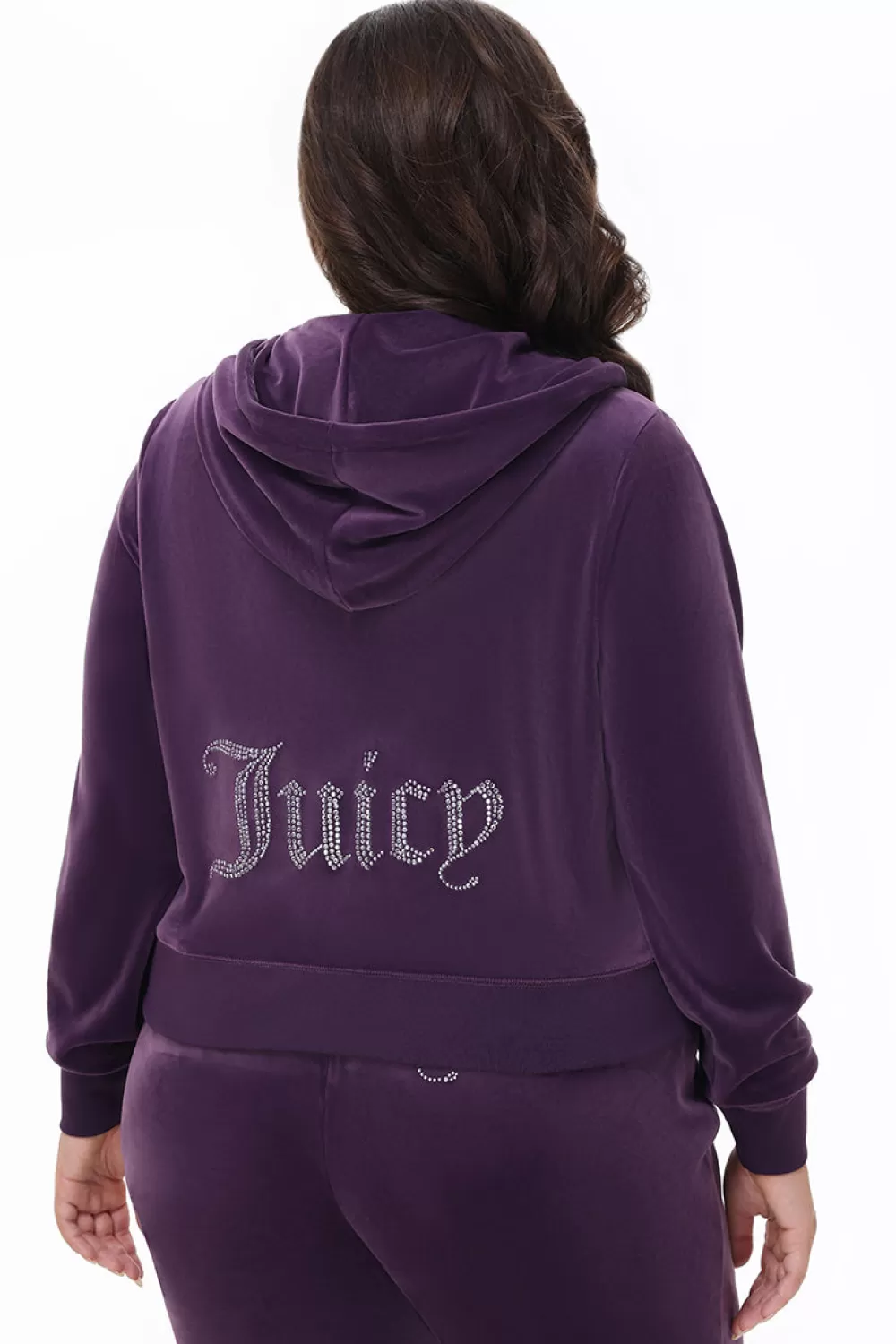 Track Tops | Track Tops-Juicy Couture Plus-Size OG Big Bling Velour Hoodie Plum