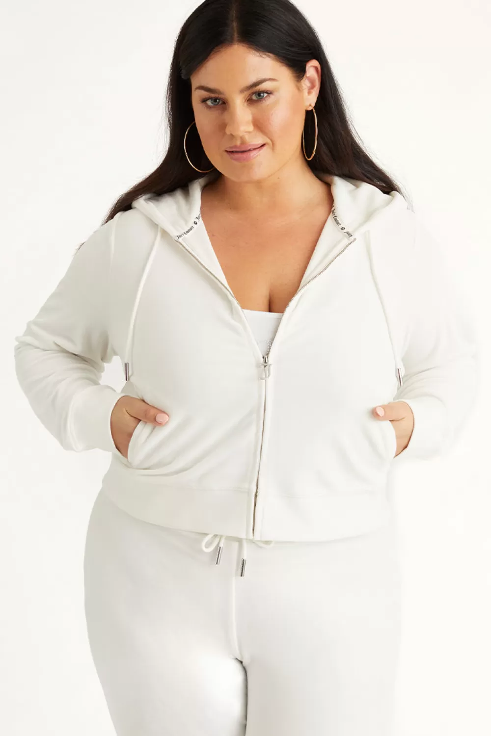 Track Tops | Track Tops-Juicy Couture Plus-Size OG Big Bling Velour Hoodie Angel