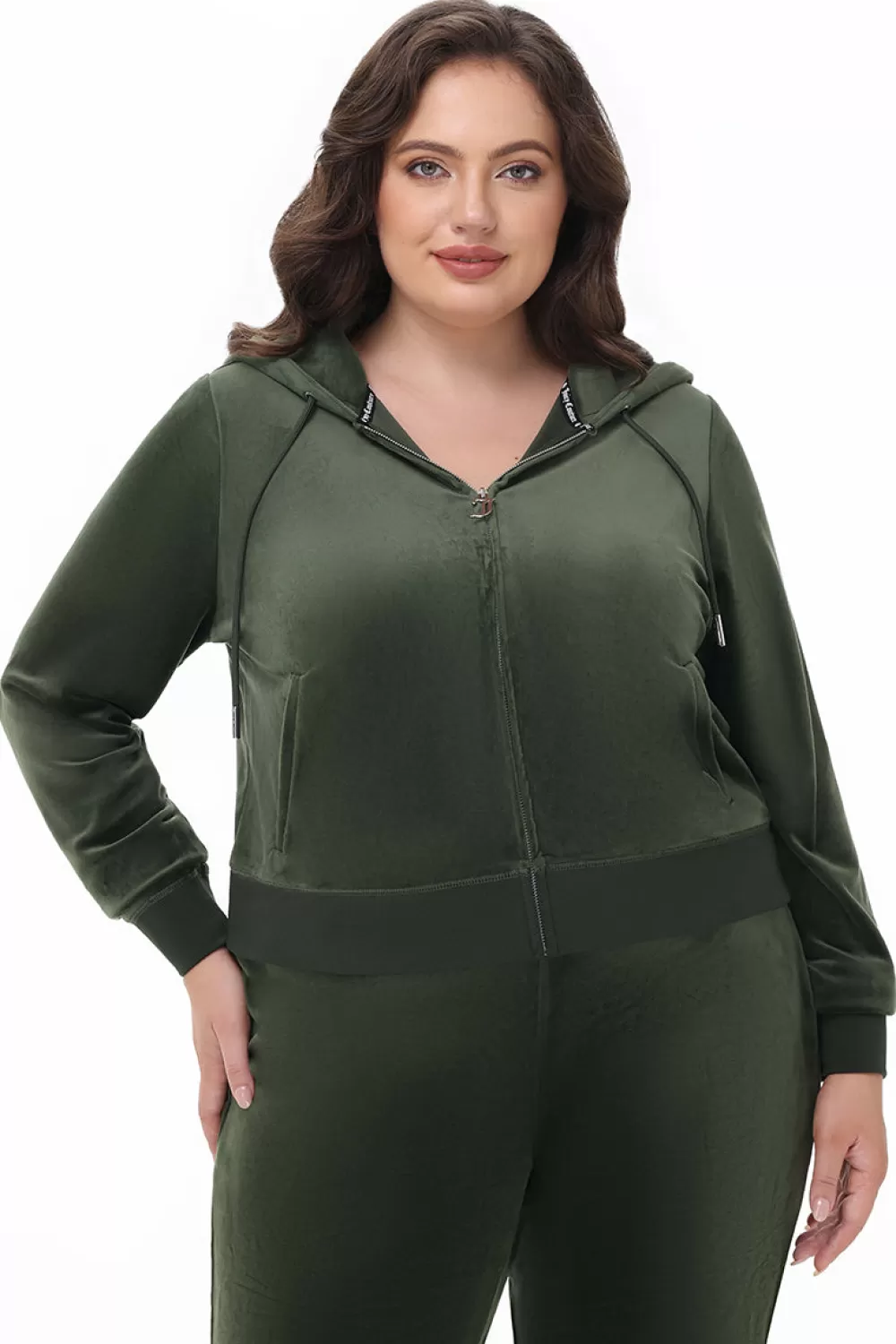 Track Tops | Track Tops-Juicy Couture Plus-Size OG Big Bling Velour Hoodie HandsOnDeck