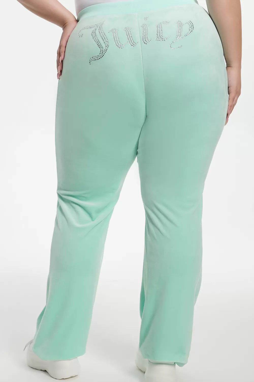 Track Bottoms | Bling Sets-Juicy Couture Plus-Size OG Big Bling Velour Track Pants TintOfMint