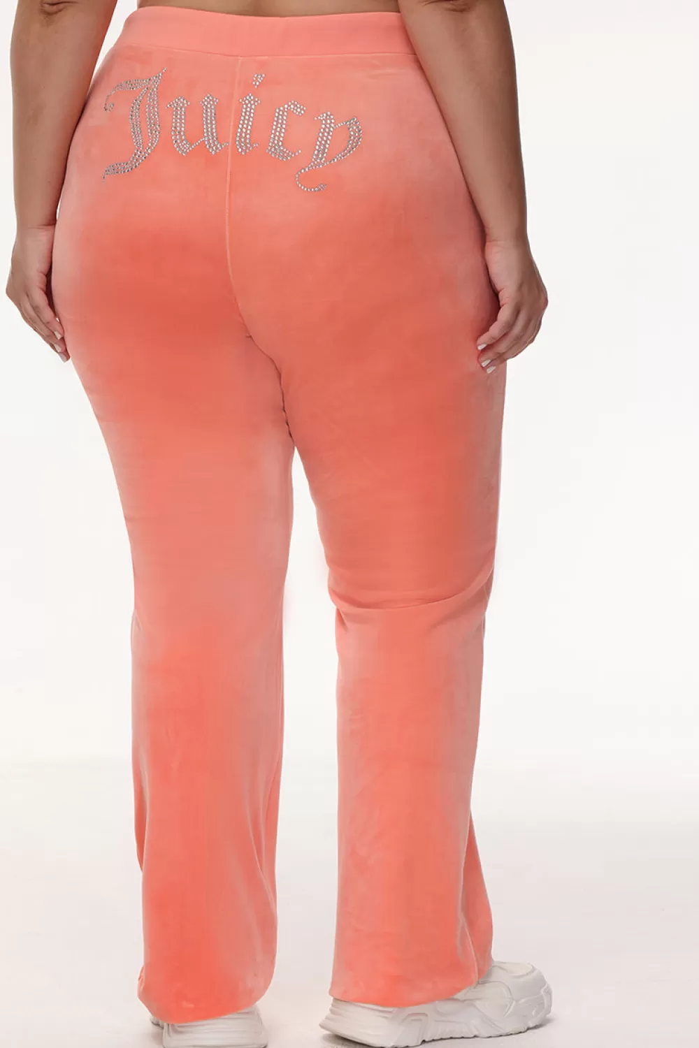 Track Bottoms | Bling Sets-Juicy Couture Plus-Size OG Big Bling Velour Track Pants Guava