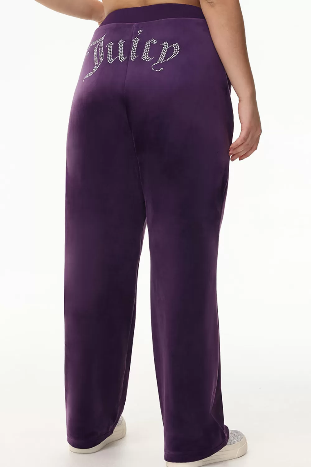 Track Bottoms | Bling Sets-Juicy Couture Plus-Size OG Big Bling Velour Track Pants Blackberry