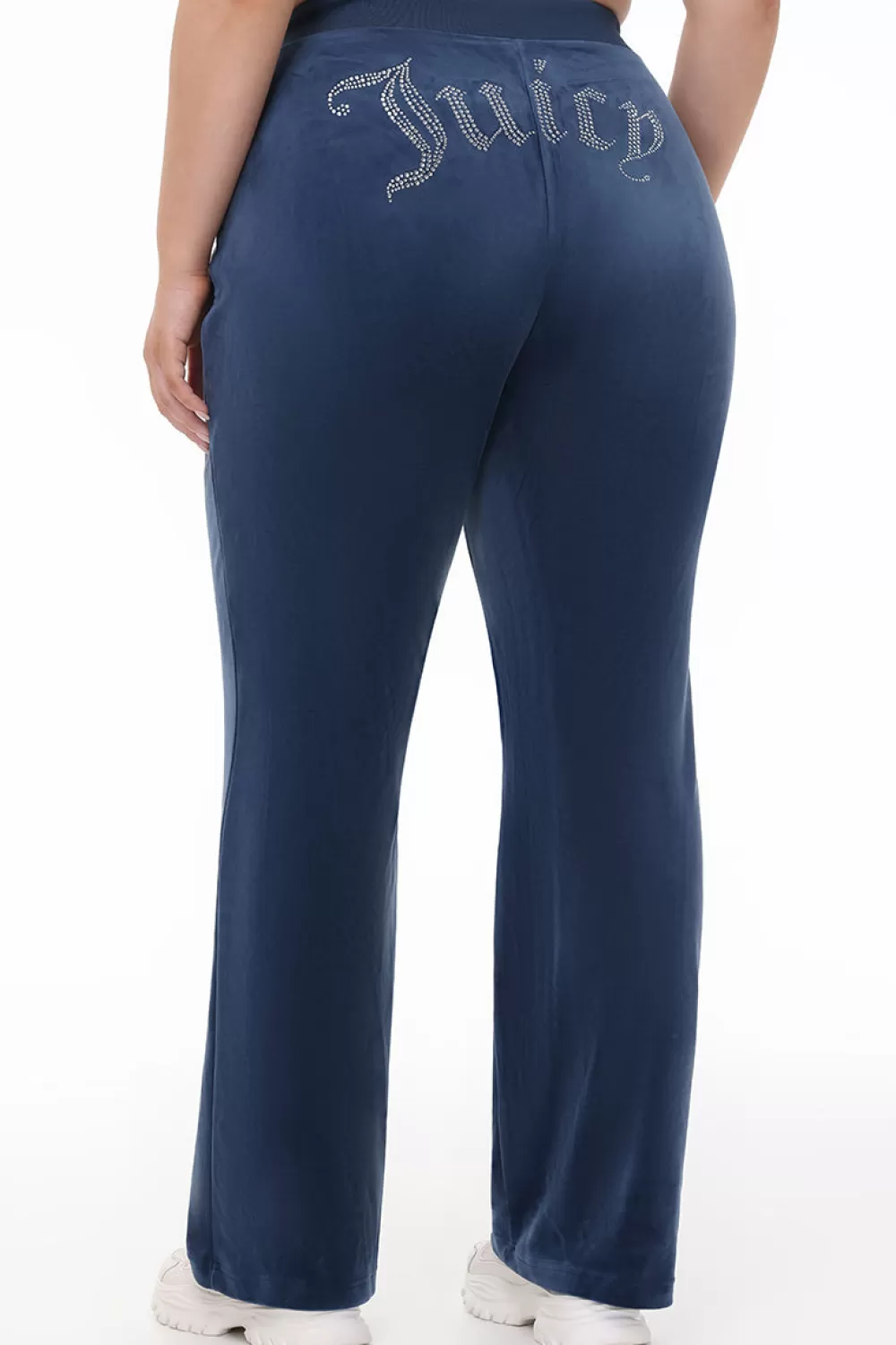 Track Bottoms | Bling Sets-Juicy Couture Plus-Size OG Big Bling Velour Track Pants MidnightSea