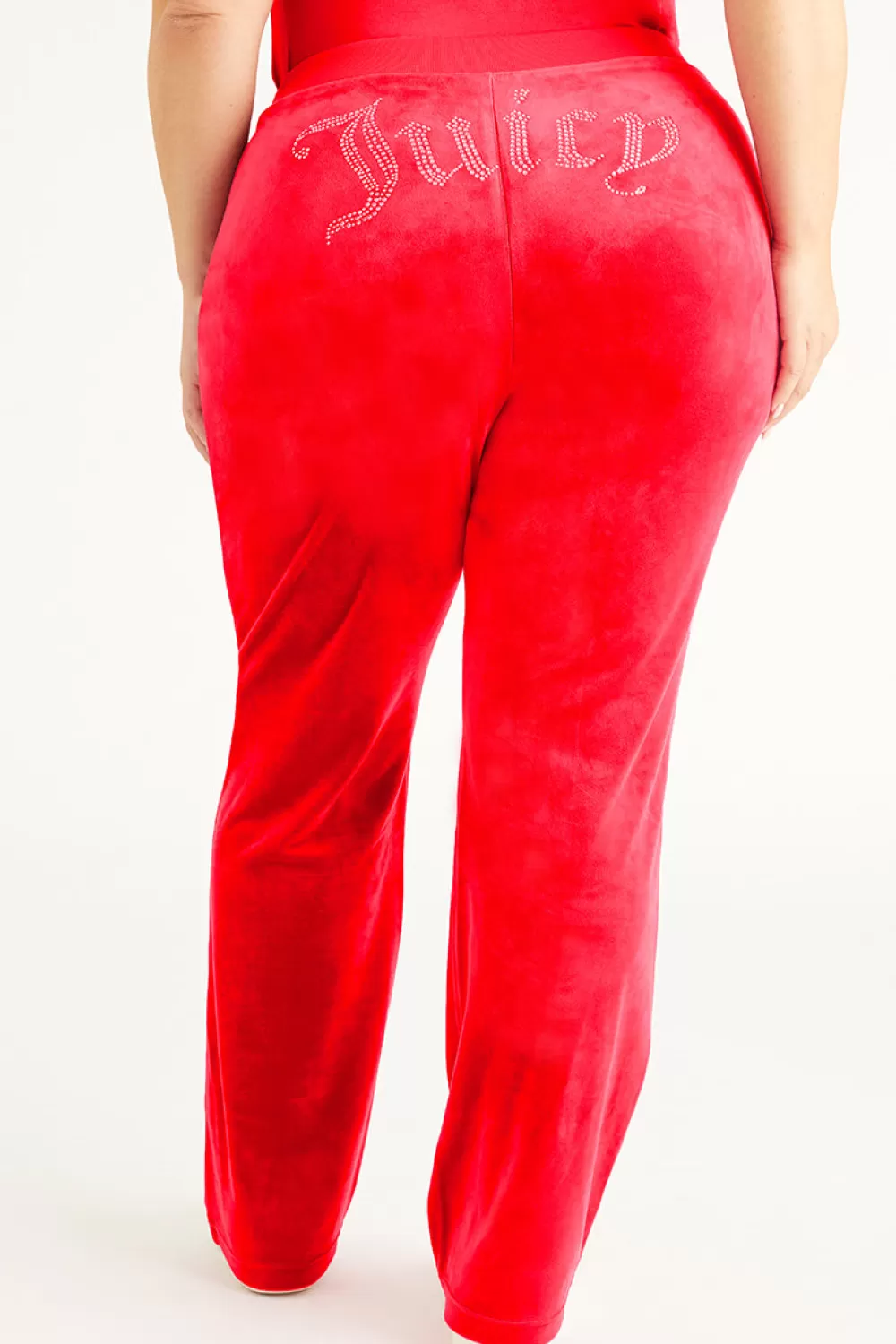 Track Bottoms | Bling Sets-Juicy Couture Plus-Size OG Big Bling Velour Track Pants CocoRed