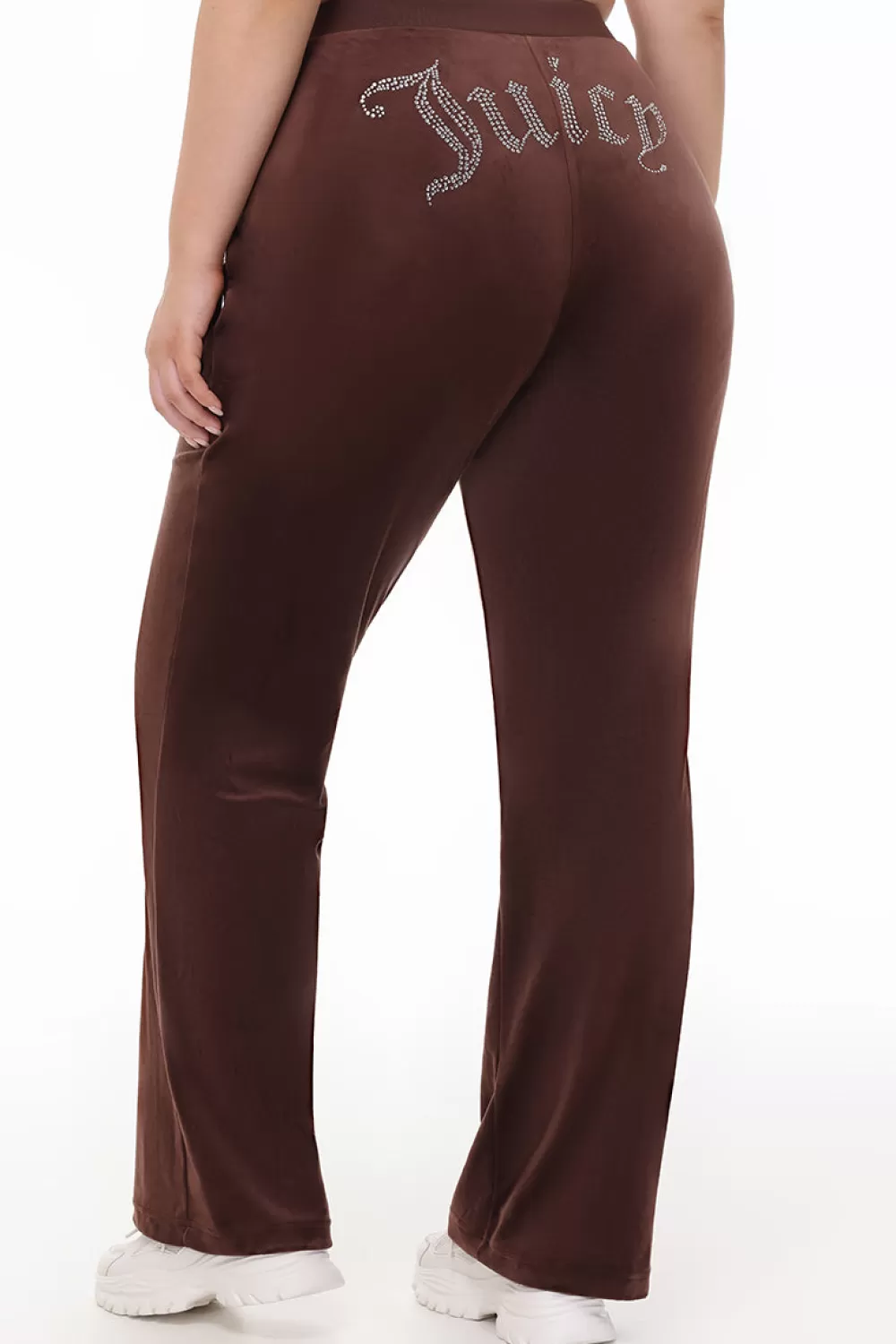 Track Bottoms | Bling Sets-Juicy Couture Plus-Size OG Big Bling Velour Track Pants BlackCherry