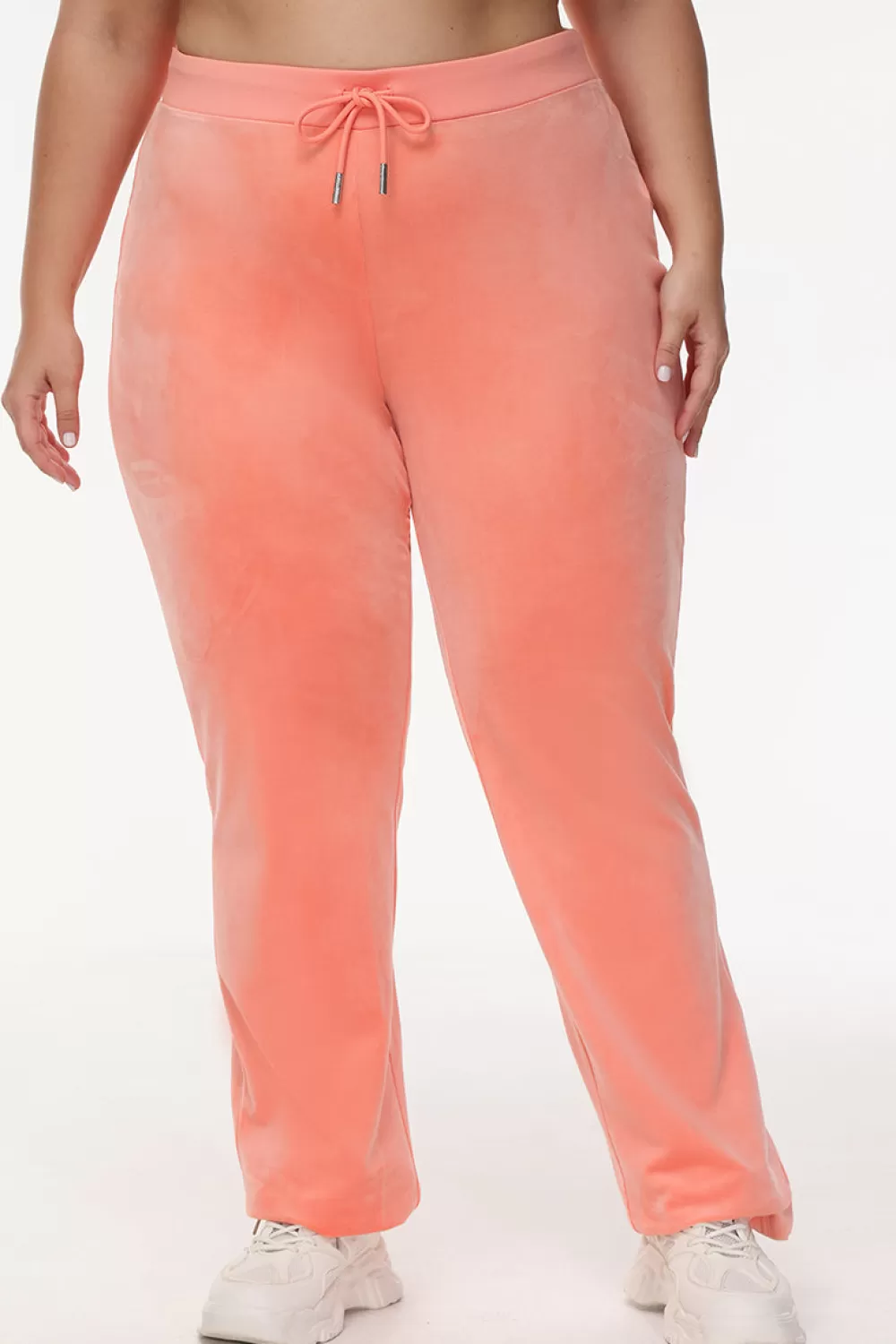 Track Bottoms | Bling Sets-Juicy Couture Plus-Size OG Big Bling Velour Track Pants Guava