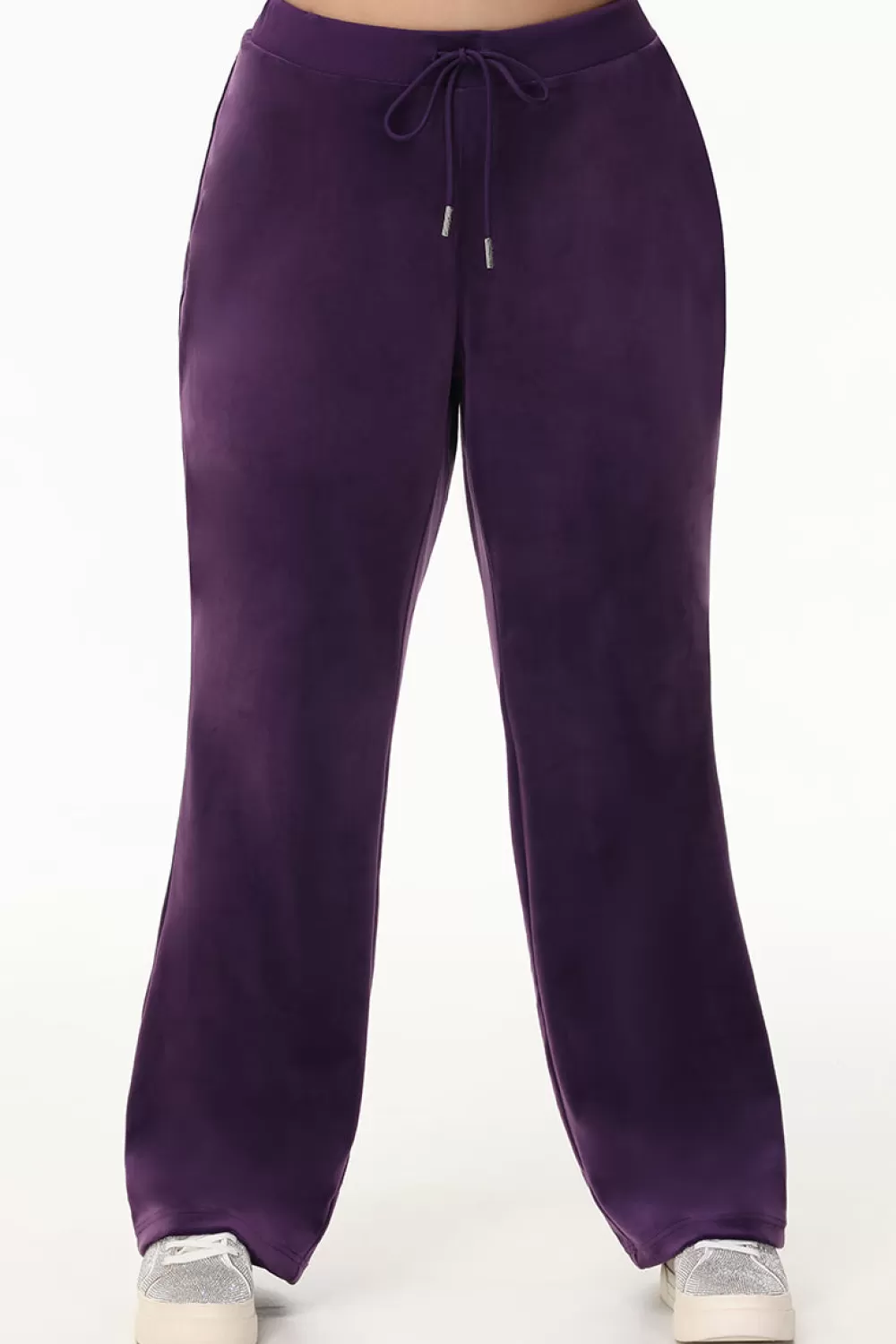 Track Bottoms | Bling Sets-Juicy Couture Plus-Size OG Big Bling Velour Track Pants Blackberry